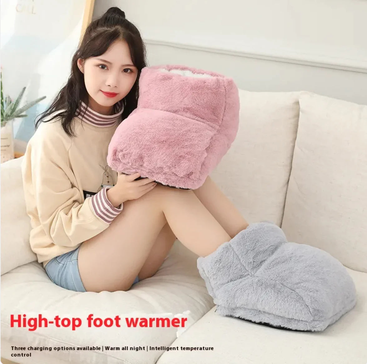 Electric rabbit fur foot warmer