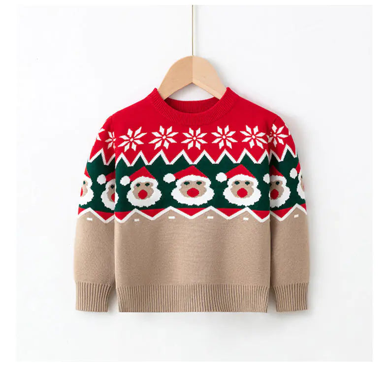 Children's Elk Pullover Christmas Sweater for Girls