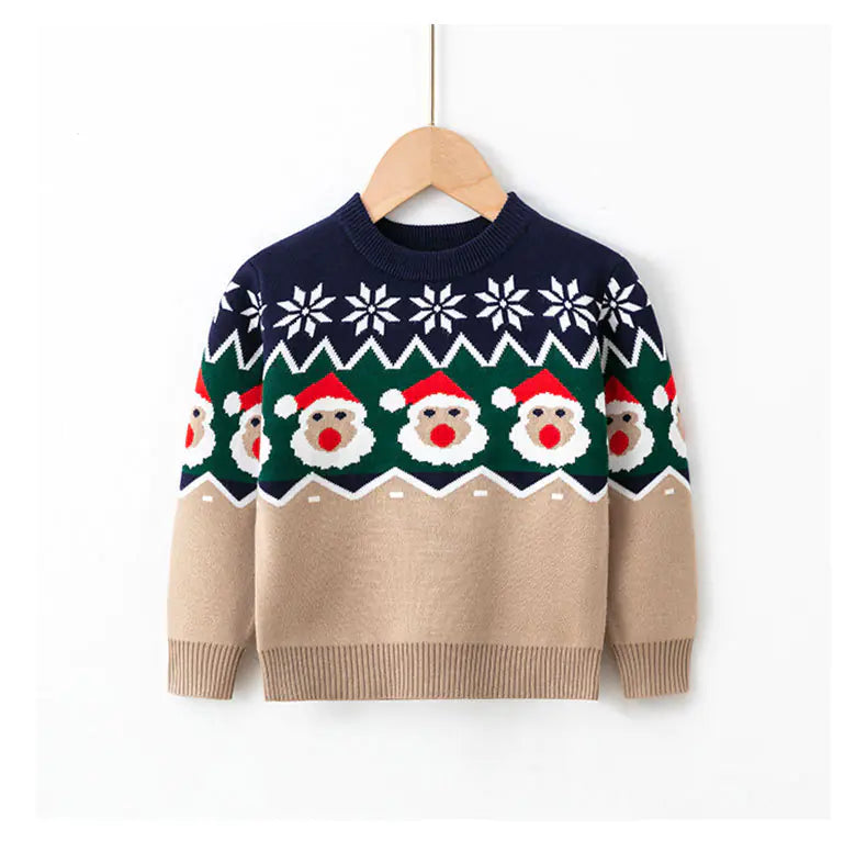 Children's Elk Pullover Christmas Sweater for Girls