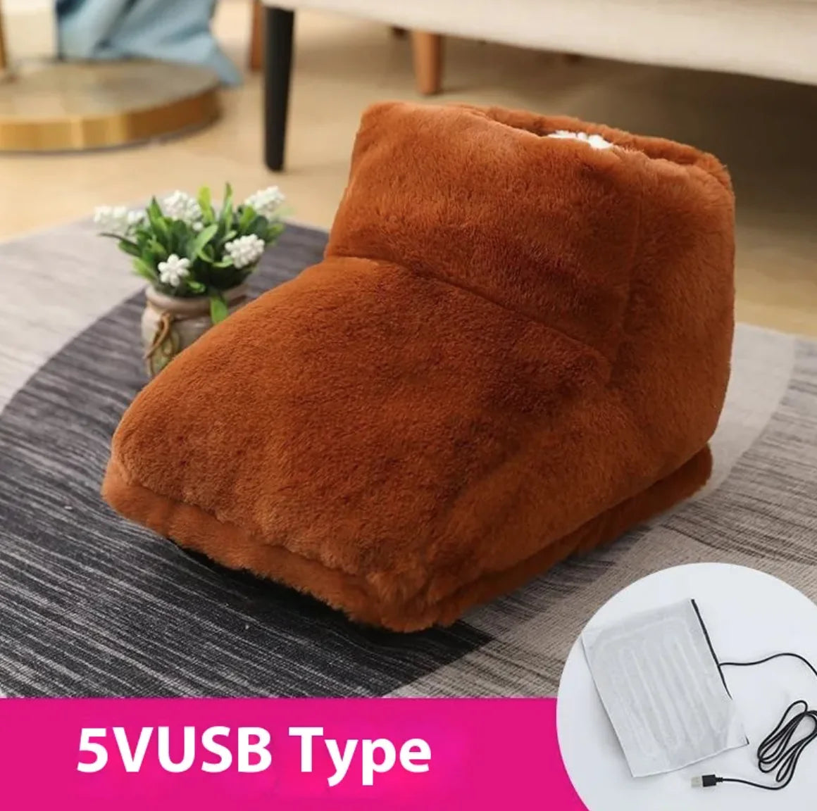 Electric rabbit fur foot warmer