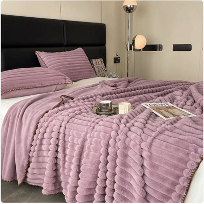 Nordic Luxe Soft Rabbit Fur Blanket