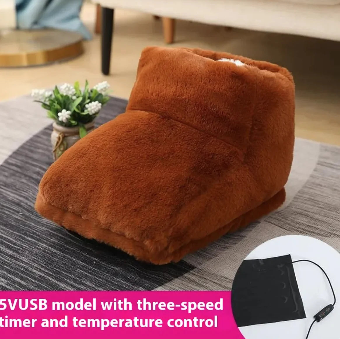 Electric rabbit fur foot warmer