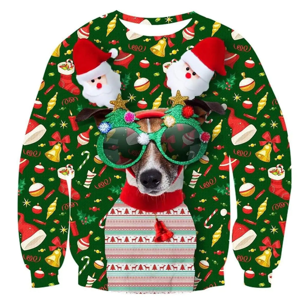 Dog Christmas Sweater Xmas Dog Sweatshirts For Women French Bulldog Christmas Sweater Plus Size Dog Christmas Sweater X-Large