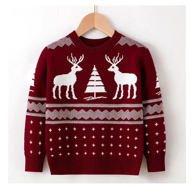 Children's Elk Pullover Christmas Sweater for Girls