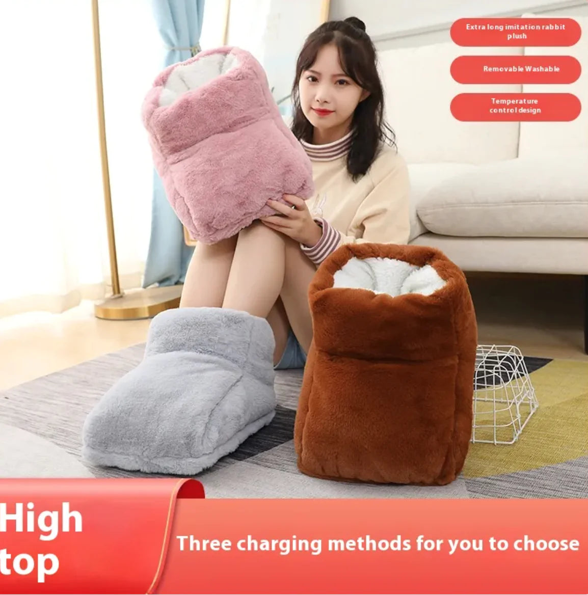Electric rabbit fur foot warmer