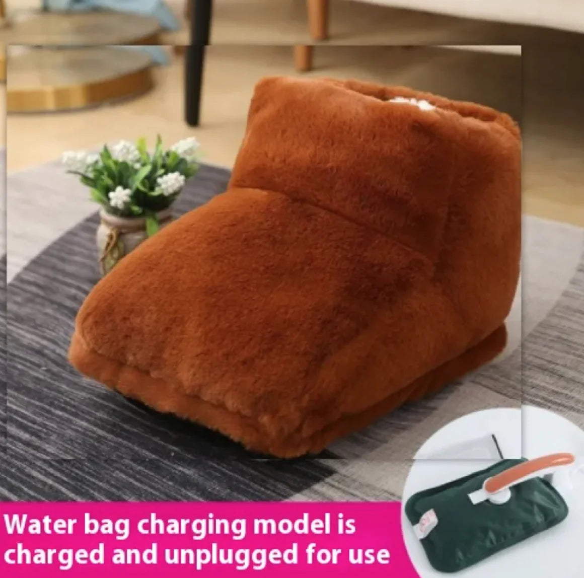 Electric rabbit fur foot warmer