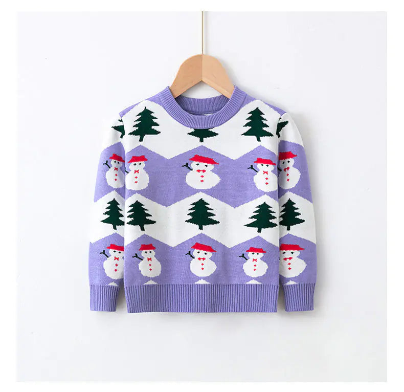 Children's Elk Pullover Christmas Sweater for Girls