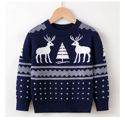 Children's Elk Pullover Christmas Sweater for Girls