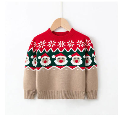 Children's Elk Pullover Christmas Sweater for Girls