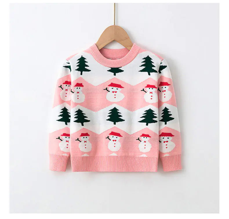 Children's Elk Pullover Christmas Sweater for Girls