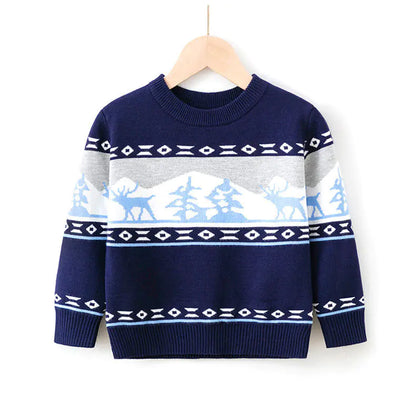 Children's Elk Pullover Christmas Sweater for Girls
