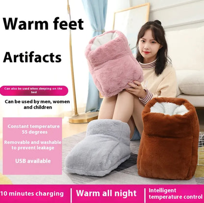 Electric rabbit fur foot warmer