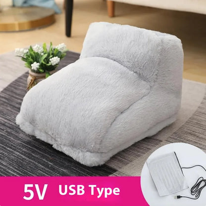 Electric rabbit fur foot warmer