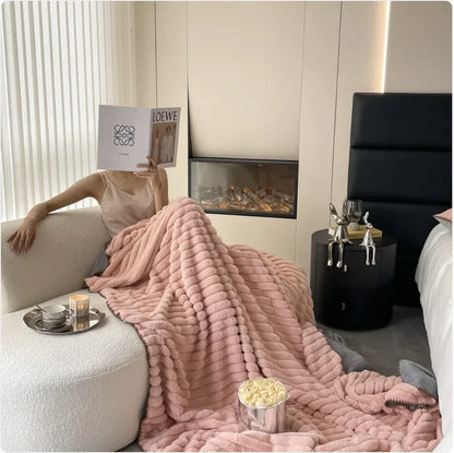 Nordic Luxe Soft Rabbit Fur Blanket