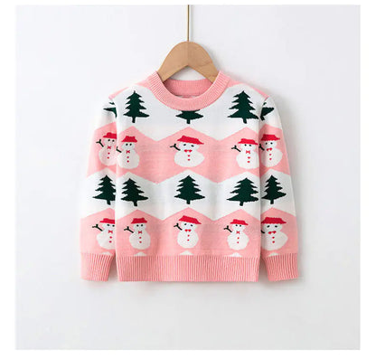Children's Elk Pullover Christmas Sweater for Girls